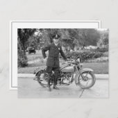 1932年、D.C.バイク警官 ポストカード (正面/裏面)