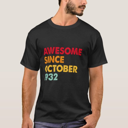 1932素晴らし年10月90誕生日90年 Tシャツ (正面)