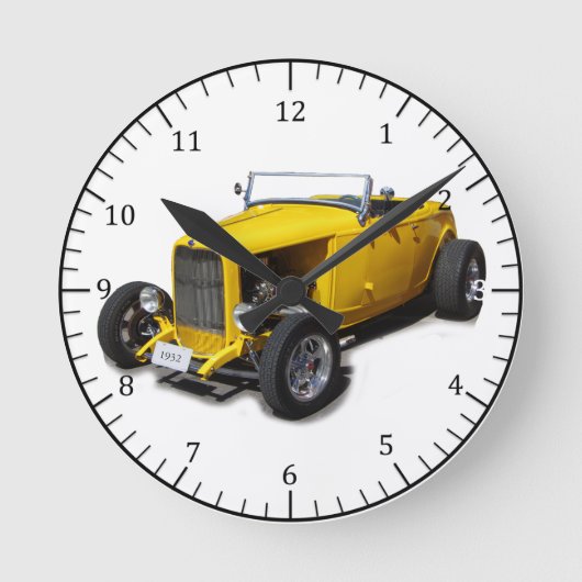 1932黄色ロースター時計 ラウンド壁時計 (正面)