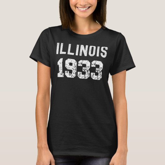 1933イリノイ誕生日年州レトロ観光客Me Tシャツ (正面)