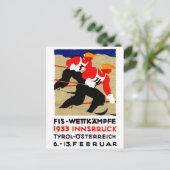 1933オーストリアスキレースポスター ポストカード (スタンド正面)