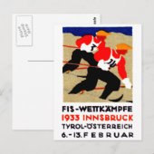 1933オーストリアスキレースポスター ポストカード (正面/裏面)