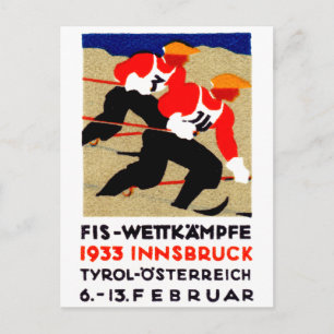 1933オーストリアスキレースポスター ポストカード