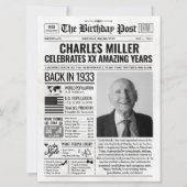 1933カスタム年新聞紙誕生日カードのトレンド シーズンカード (正面)