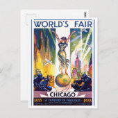 1933シカゴワールドフェアヴィンテージ旅行はがき ポストカード (正面/裏面)