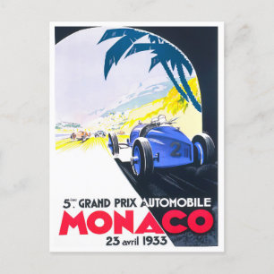 1933モナコグランプリヴィンテージレースはがき ポストカード