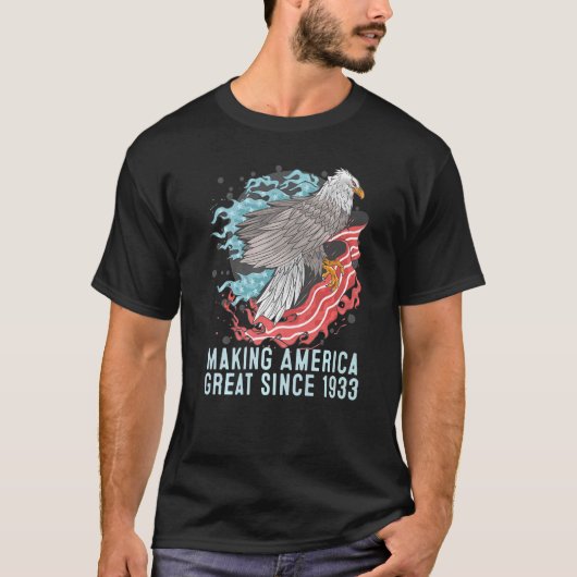 1933年から89誕生日が素晴らしアメリカを作る Tシャツ (正面)
