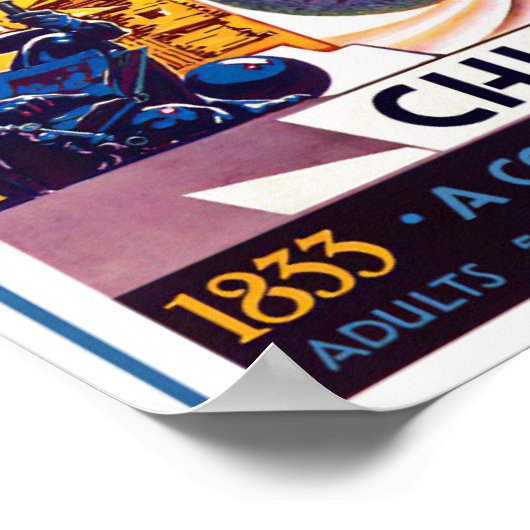 1933年シカゴ世界博覧会のヴィンテージ旅行ポスター ポスター (角)