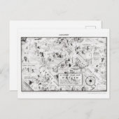 1933年ハーレムのナイトクラブの地図 ポストカード (正面/裏面)
