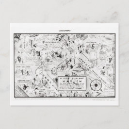 1933年ハーレムのナイトクラブの地図 ポストカード