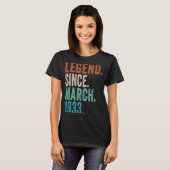 1933年3月ヴィンテージ90歳レトロ90歳 Tシャツ (正面フル)