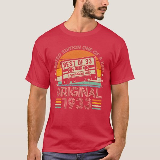 1933年 レトロ 誕生日 プレゼント Tシャツ (正面)