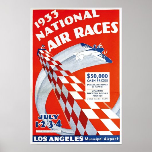 1933年 全米エアレース ヴィンテージ広告 ポスター (正面)
