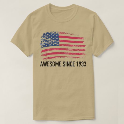 1933生まれ年、89歳、1933年、89歳の誕生日を迎えた Tシャツ (デザイン正面)