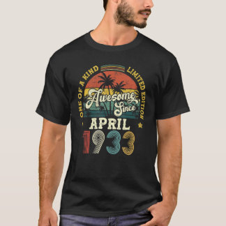 1933素晴らし年4月以来ヴィンテージ89誕生日 Tシャツ