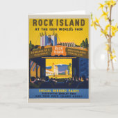 1933-34シカゴワールドフェアのヴィンテージポスター カード (黄色い花)