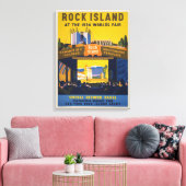 1933-34シカゴワールドフェアのヴィンテージポスター キャンバスプリント (インサイチュ (リビング))