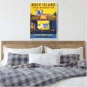 1933-34シカゴワールドフェアのヴィンテージポスター キャンバスプリント (インサイチュ (寝室))