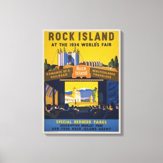 1933-34シカゴワールドフェアのヴィンテージポスター キャンバスプリント (正面)