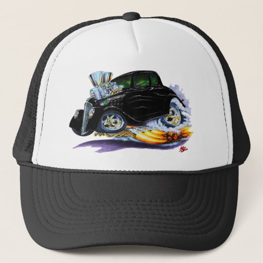1933-36年のWillysの黒い車 キャップ (正面)
