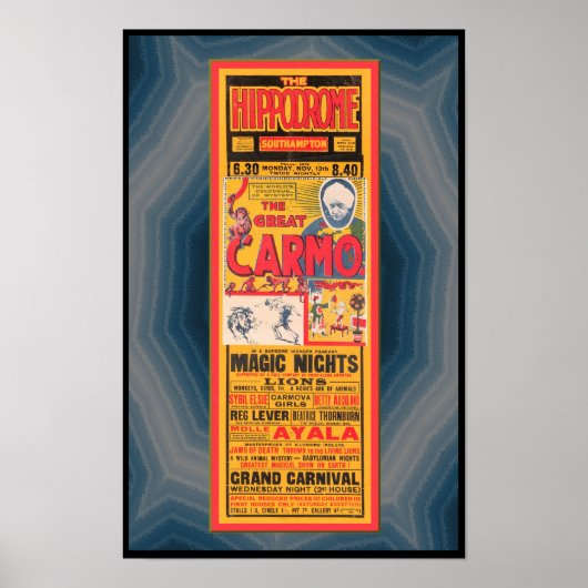 1933 BROADSIDE ADVERTISING MAGICIAN ETC ポスター (正面)