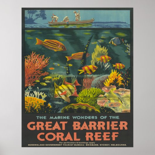 1933 Great Barrier Coral Reef  travel poster ポスター (正面)