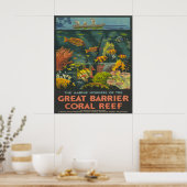 1933 Great Barrier Coral Reef  travel poster ポスター (キッチン)