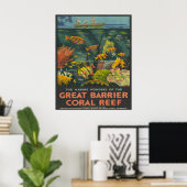 1933 Great Barrier Coral Reef  travel poster ポスター (ホームオフィス)