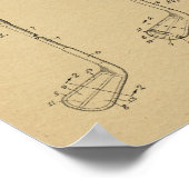 1934ゴルフクラブヘッド特許アートスケッチプリント ポスター (角)