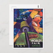 1934シカゴワールドフェアヴィンテージ旅行はがき ポストカード (正面/裏面)