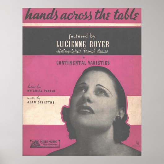 1934テーブルを渡る ポスター (正面)
