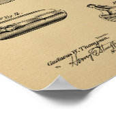 1934パターゴルフクラブ特許アートスケッチプリント ポスター (角)