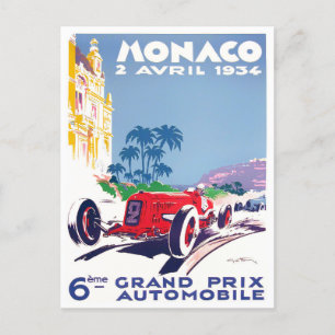 1934モナコグランプリヴィンテージレースはがき ポストカード