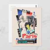 1934年のウィーク・エンド・ヴィンテージ・ポスターのパリ ポストカード (正面/裏面)