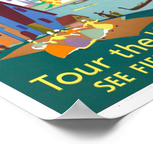 1934年シカゴ世界博覧会のヴィンテージ旅行ポスター ポスター (角)