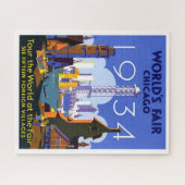 1934年シカゴ・ワールドのフェアトラベル広告 ジグソーパズル (横)