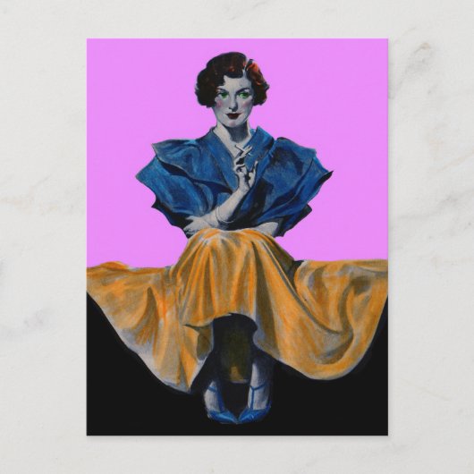 1934年チェスかわいらしテルフィールドを楽しむ女性 ポストカード (正面)