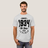 1934年以来、伝説の誕生誕生日ギフト Tシャツ (正面フル)