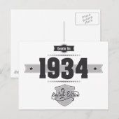 1934年生まれ (ダーク&ライトグレー) ポストカード (正面/裏面)