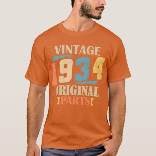 1934年生まれ 誕生日プレゼント 90歳 誕生 Tシャツ (正面)