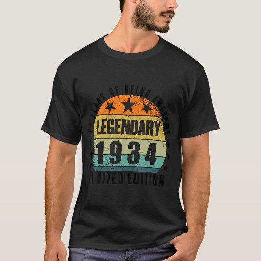 1934年誕生日限定生まれ90版 Tシャツ (正面)