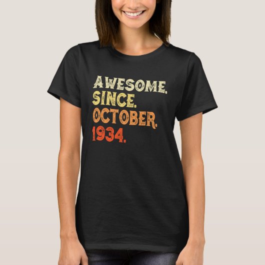 1934年10月素晴らし85日誕生日レトロ Tシャツ (正面)