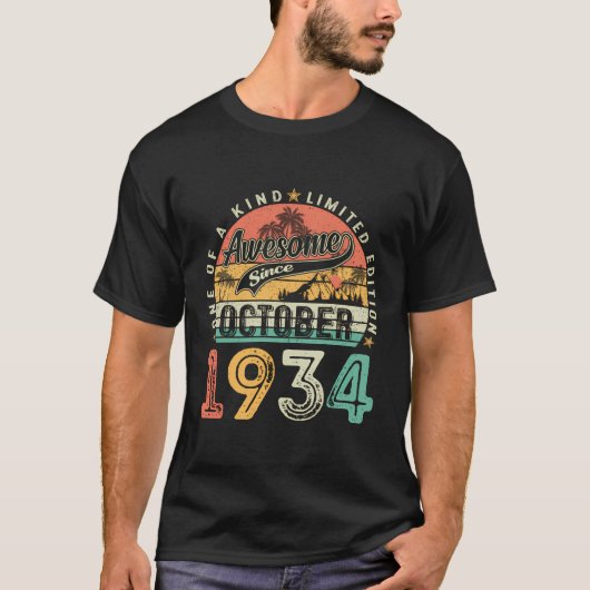 1934 10素晴らし月から89th誕生日ギフト89 tシャツ (正面)