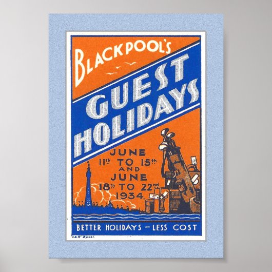 1934 BLACKPOOL UKポスタースタンプ ポスター (正面)