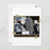 1934 V-12リンカーン ポストカード (正面/裏面)