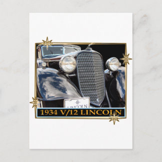 1934 V-12リンカーン ポストカード
