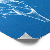 1935ドライバーゴルフクラブ特許アートスケッチプリント ポスター (角)