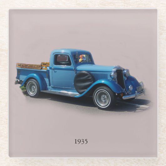 1935ブルートラックガラスコースター ガラスコースター (正面)