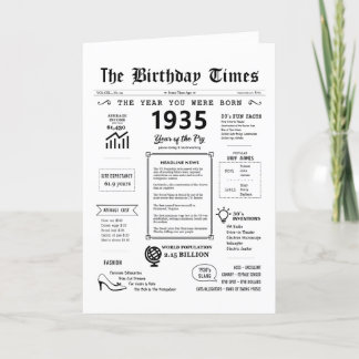 1935年あなたが生まれ誕生日カード サンキューカード
