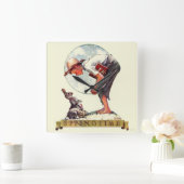 1935年の少年の春のバニー スクエア壁時計 (ホーム)